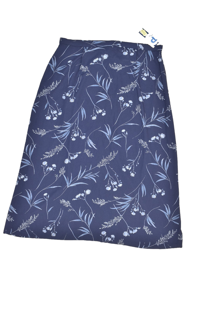 Pendleton Women's Size 18 Navy Blue Floral Midi Skirt New With Tags Washable Chi